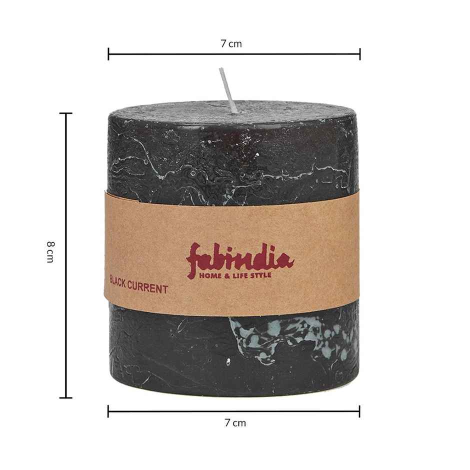 Fabindia Black Currant Pillar Candle | 7 x 8 cm