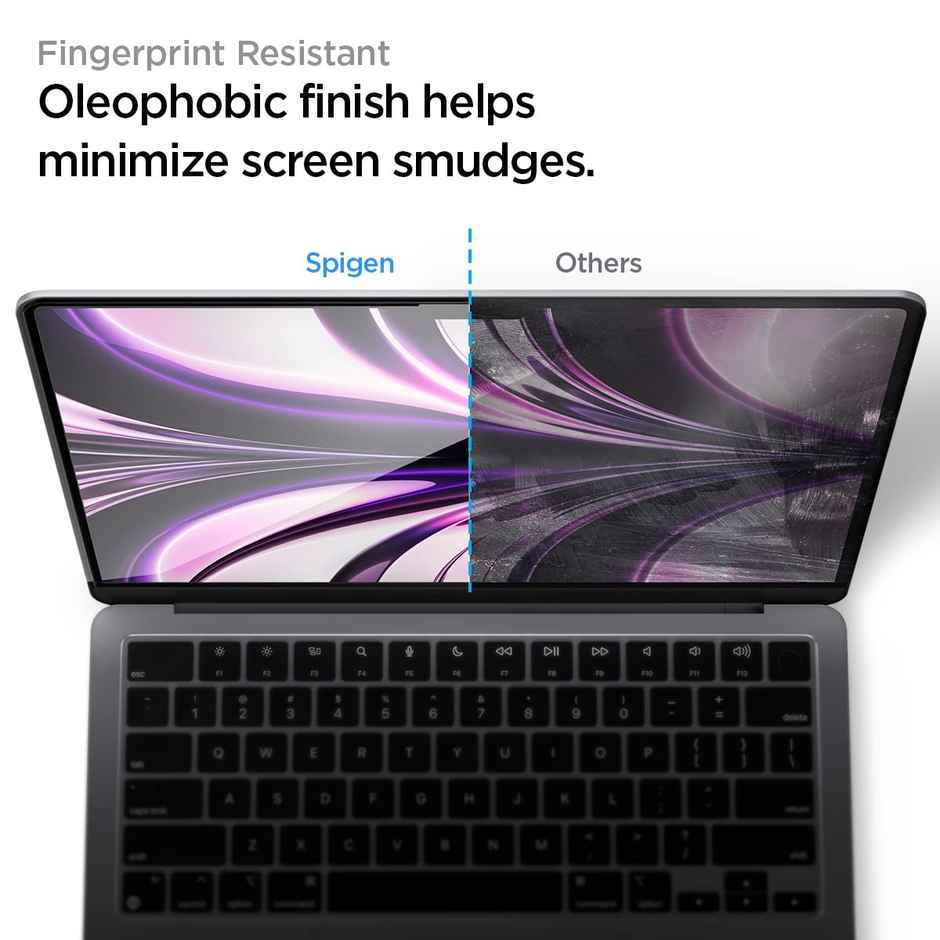 Spigen Full Coverage Tempered Glass Screen Protector Guard for MacBook Air 13.6 inch (M2 /M3)-1 Pack