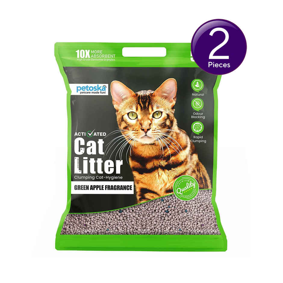 Petoska Bentonite Cat Litter | Green Apple Fragrance Combo