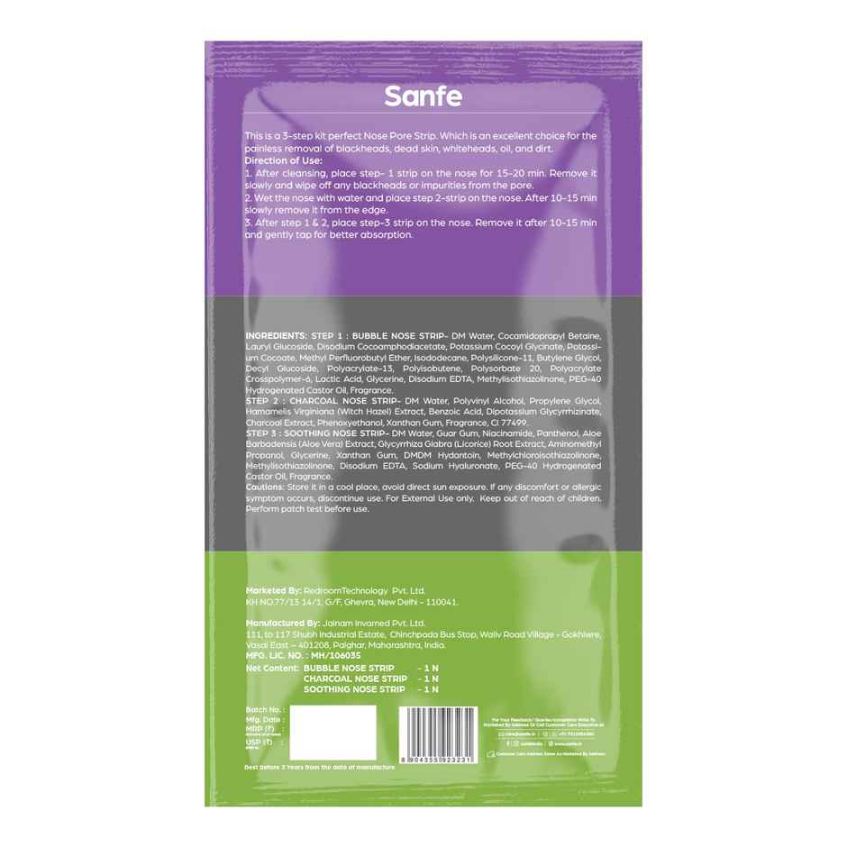 Sanfe DeepDetox 3 in 1 Nose Strips for Blackhead Removal