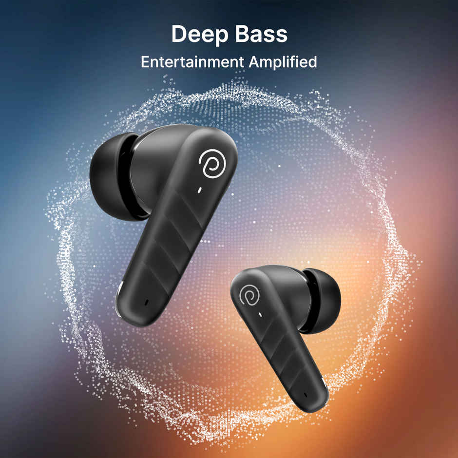 pTron Bassbuds Spark TWS Earbuds w 40hrs Playtime, Clear Calls, Pristine Audio and IPX5 | Black