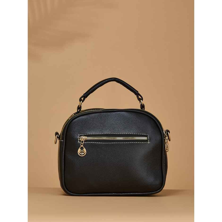 Fargo Women's Top-handle Satchel Fashion Round Retro Sling Bag | Black