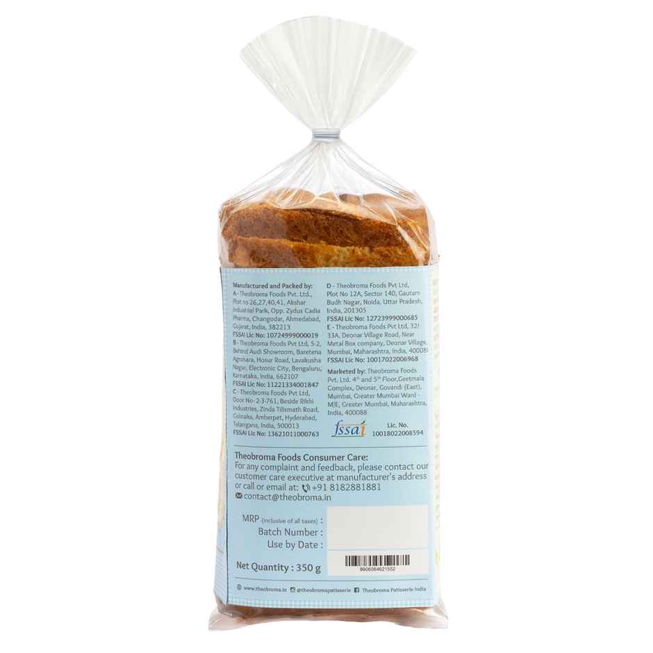 Theobroma Zero Maida Whole Wheat Bread | No Preservatives | No Palm Oil