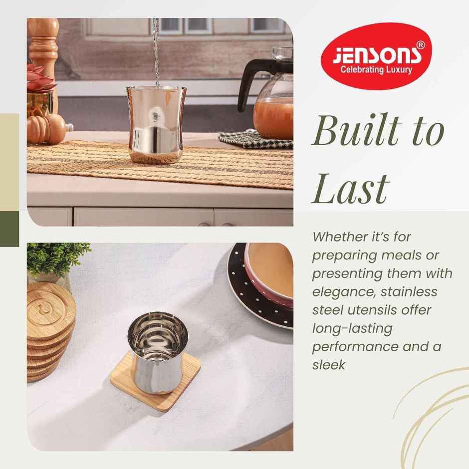Jensons Stainless Steel Damru Glass 300 ml