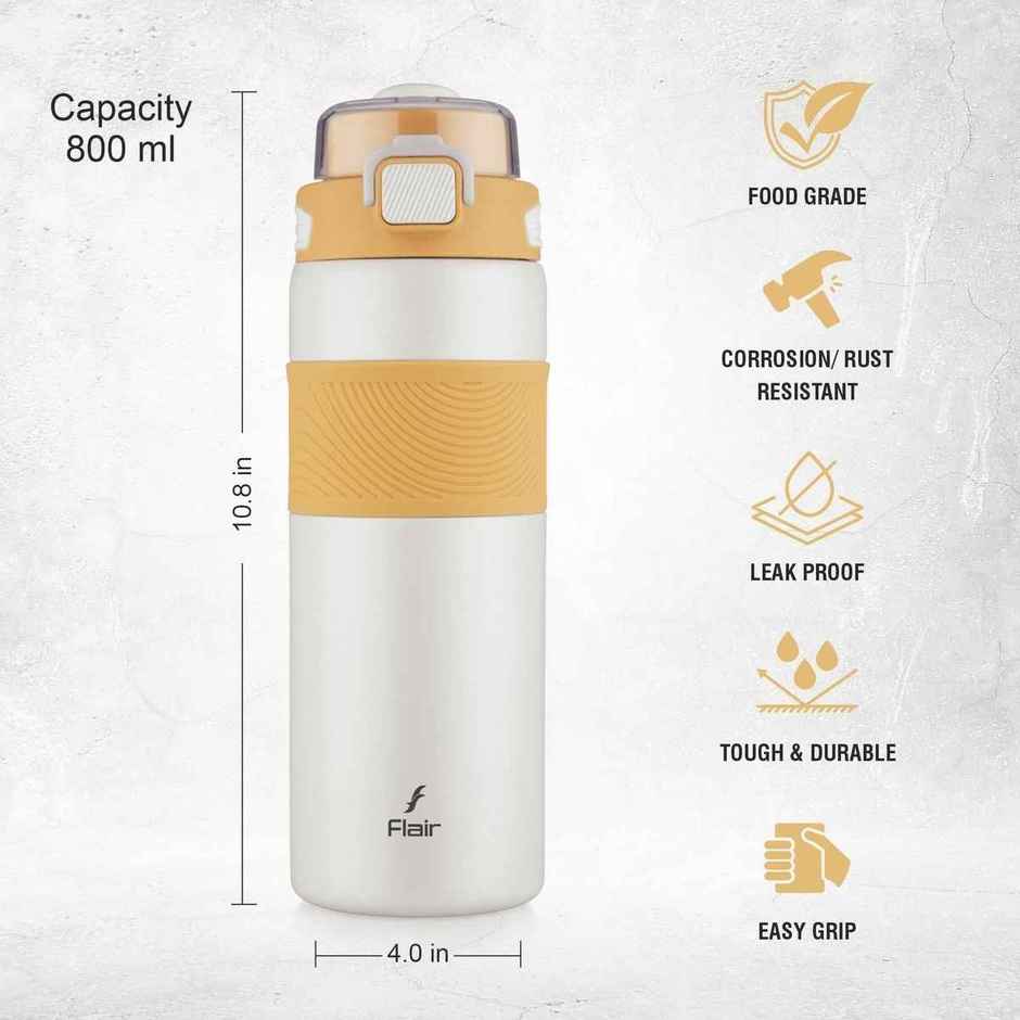 Flair Onyx Vacuum Insulated Stainless Steel Water Bottle | 800 ml | Beige