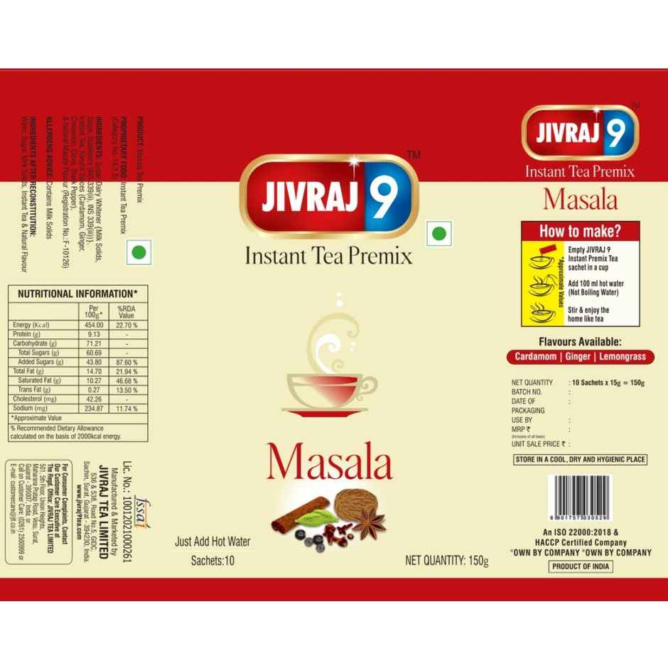 Jivraj9 Masala Tea Premix