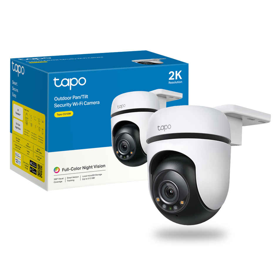 TP-Link Tapo C510W 2K 3MP 1296 Outdoor Pan/Tilt Security WiFi Camera, 360° Visual Coverage, IP65