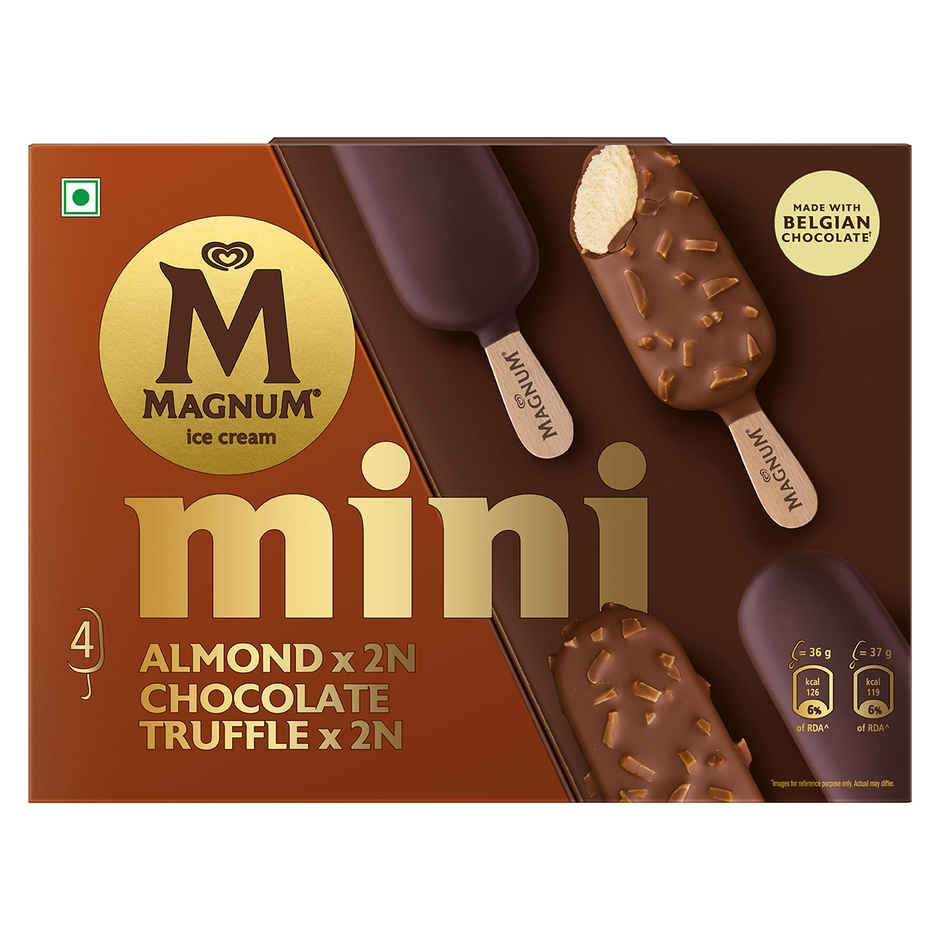 Kwality Wall's Magnum Mini Multipack Almond And Chocolate Truffle Ice Cream Stick