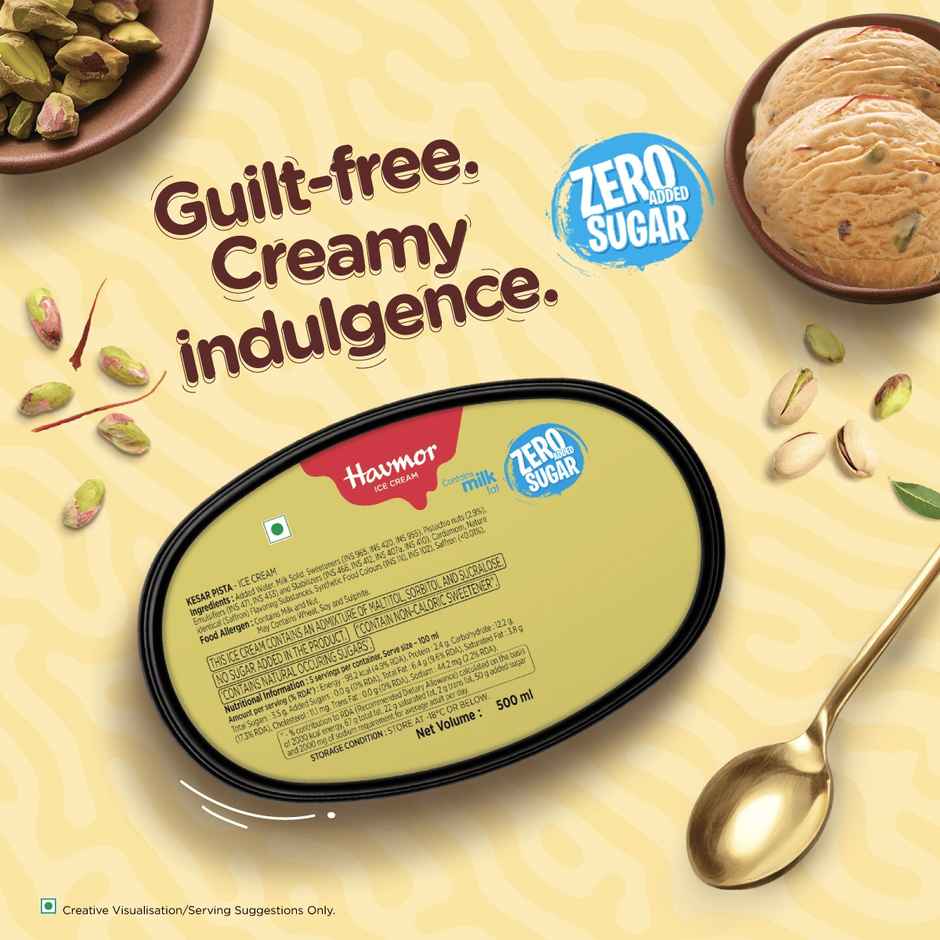 Havmor Sugar Free Kesar Pista Tub | Creamy & Nutty