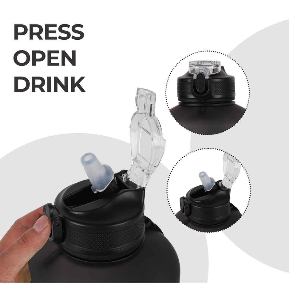 Solara Plastic Insulated Water Bottle | Black Knight | 2.2 L