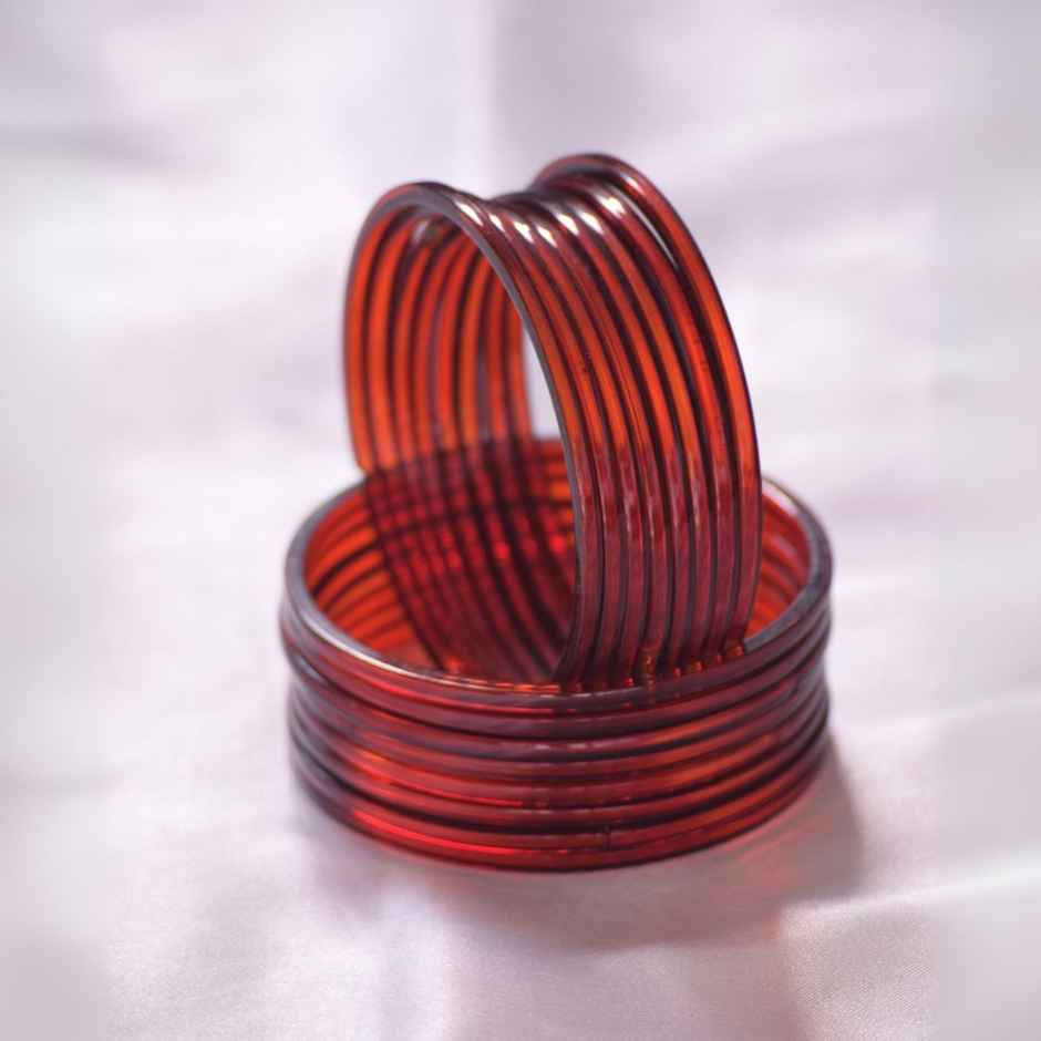 Red Glass Bangle Set | Size 2.4 | Gullak