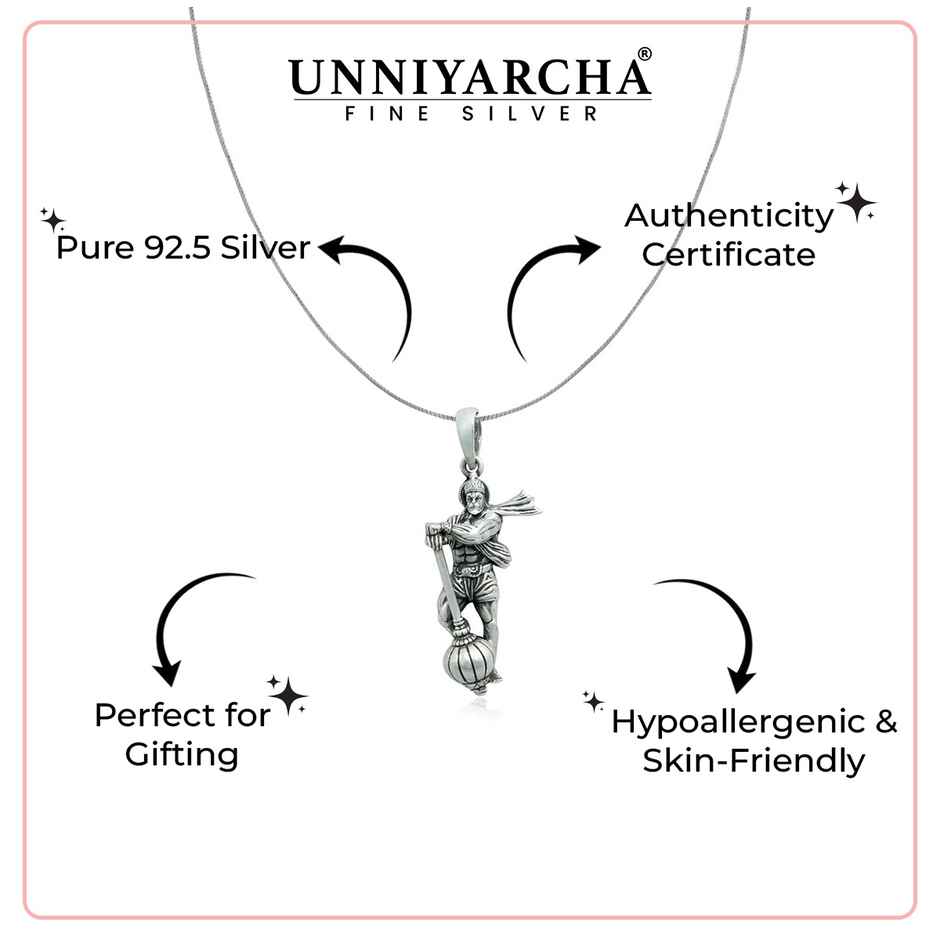 Unniyarcha Hanuman Ji 92.5 Silver Pendant