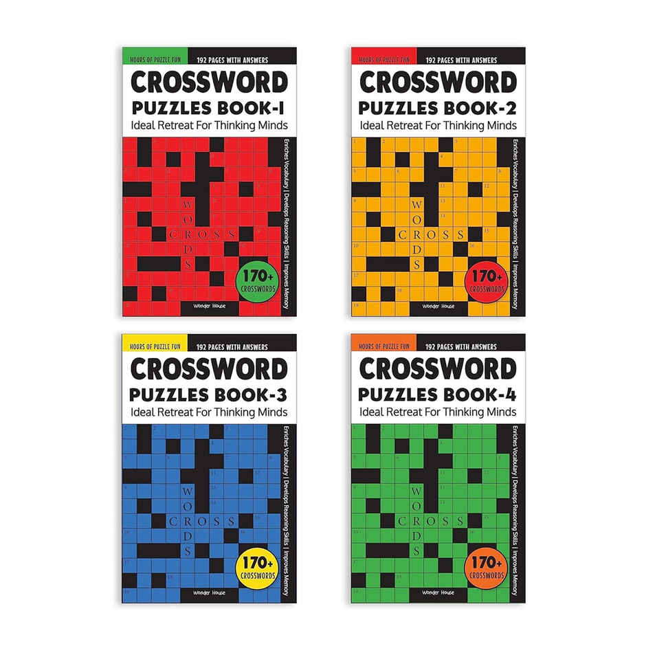 Crossword Puzzles Boxed Set [4 Books] - 680+ Engaging Crossword Puzzles