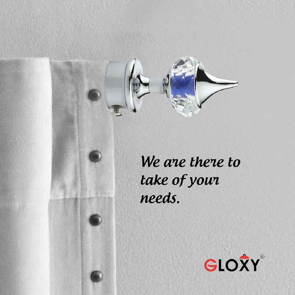 Gloxy Aluminium Single Diamond Curtain Brackets | Support Fittings 1 inch Rod