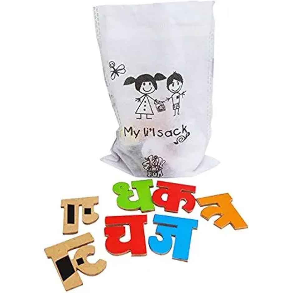 Skillofun Magnetic Hindi Alphabet Cutouts | Non-Toxic Letters | Educational Magnetic Play