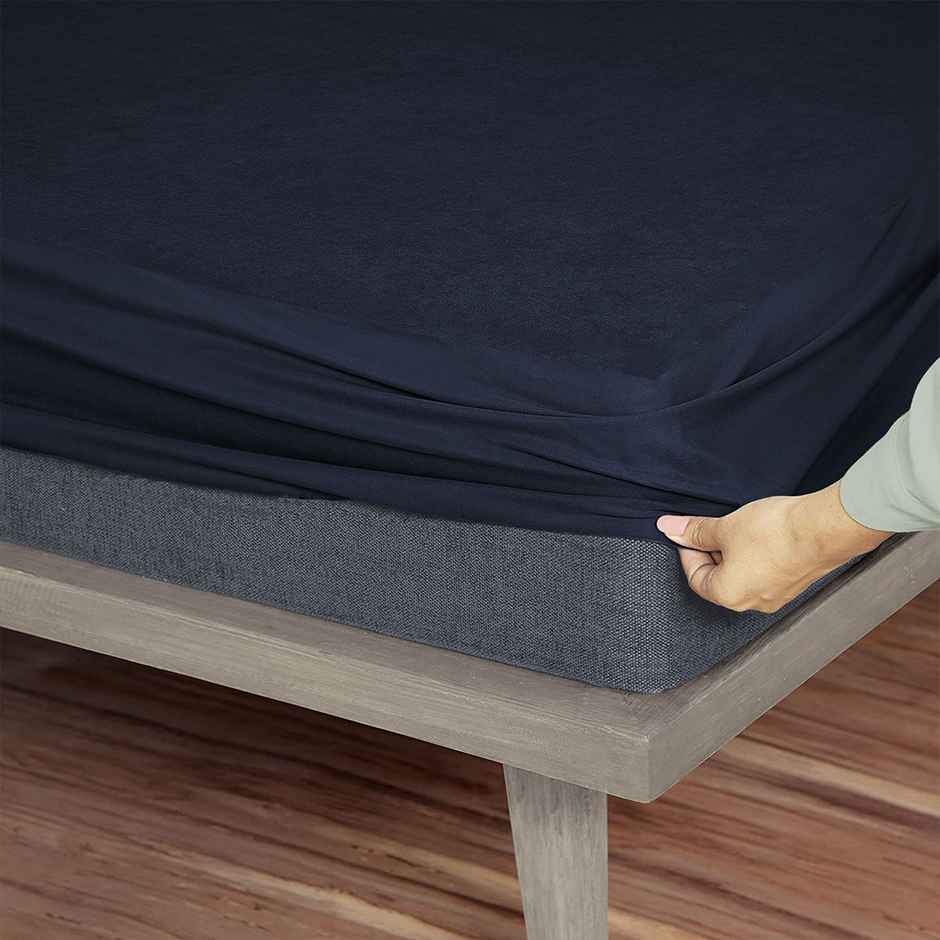 Sassoon Double Size Bed Mattress Protector | 6 x 6 Feet | Blue