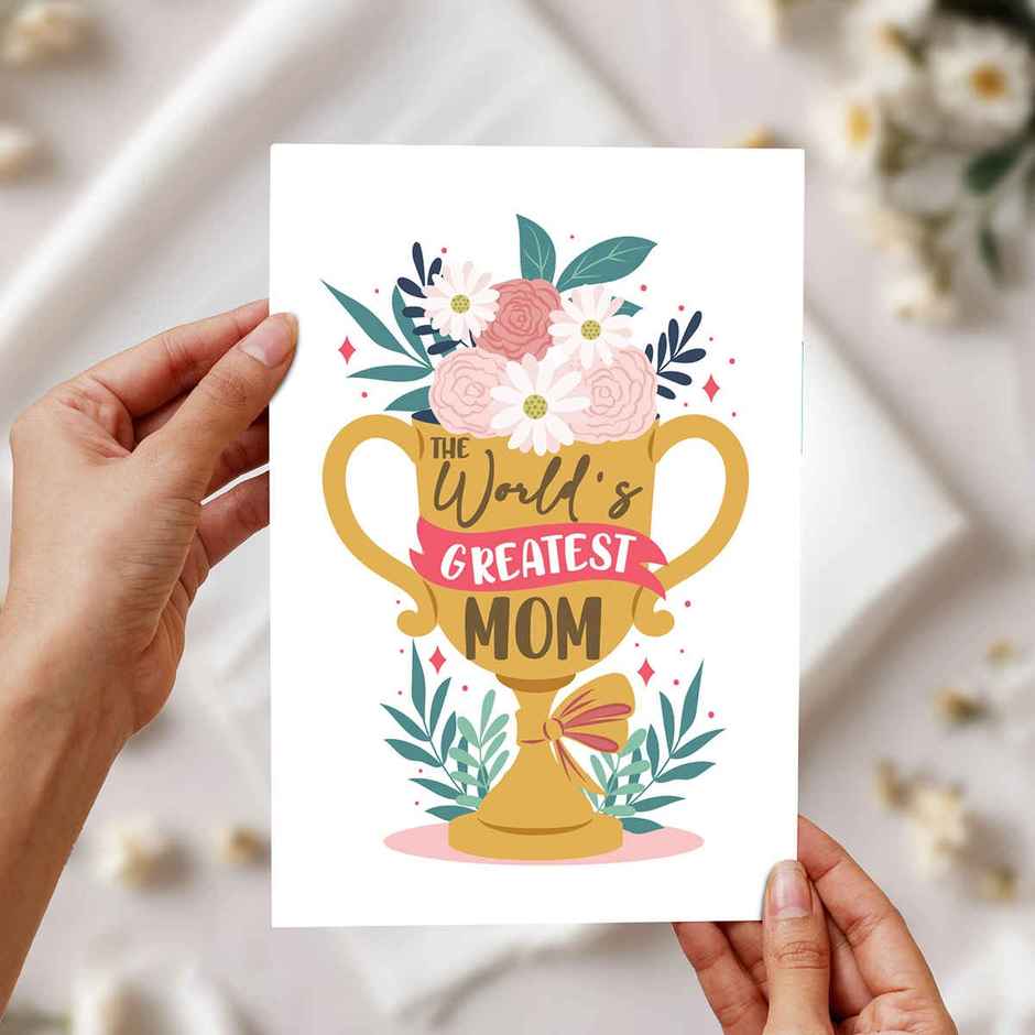 World's Greatest Mom Trophy Card | Oye Happy