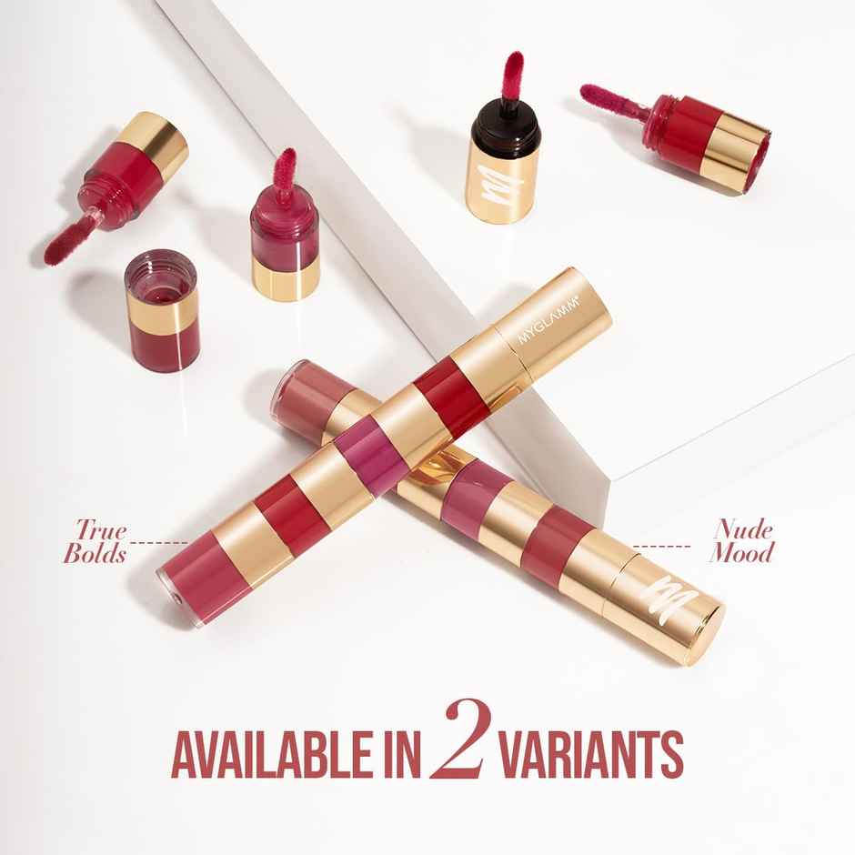 Myglamm Super 4-In-1 Matte Liquid Lipstick Stack - True Bolds