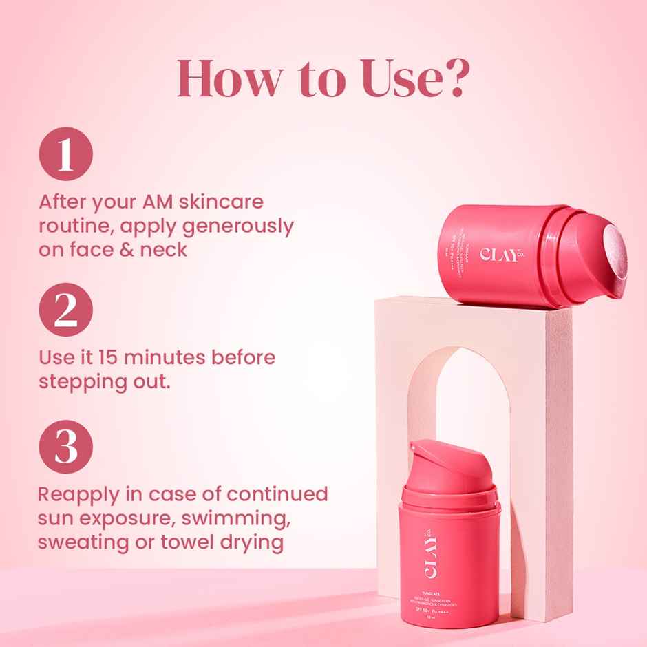 Clayco Sunglaze Sunscreen SPF 50 Pa ++++ With Probiotic and Ceramides