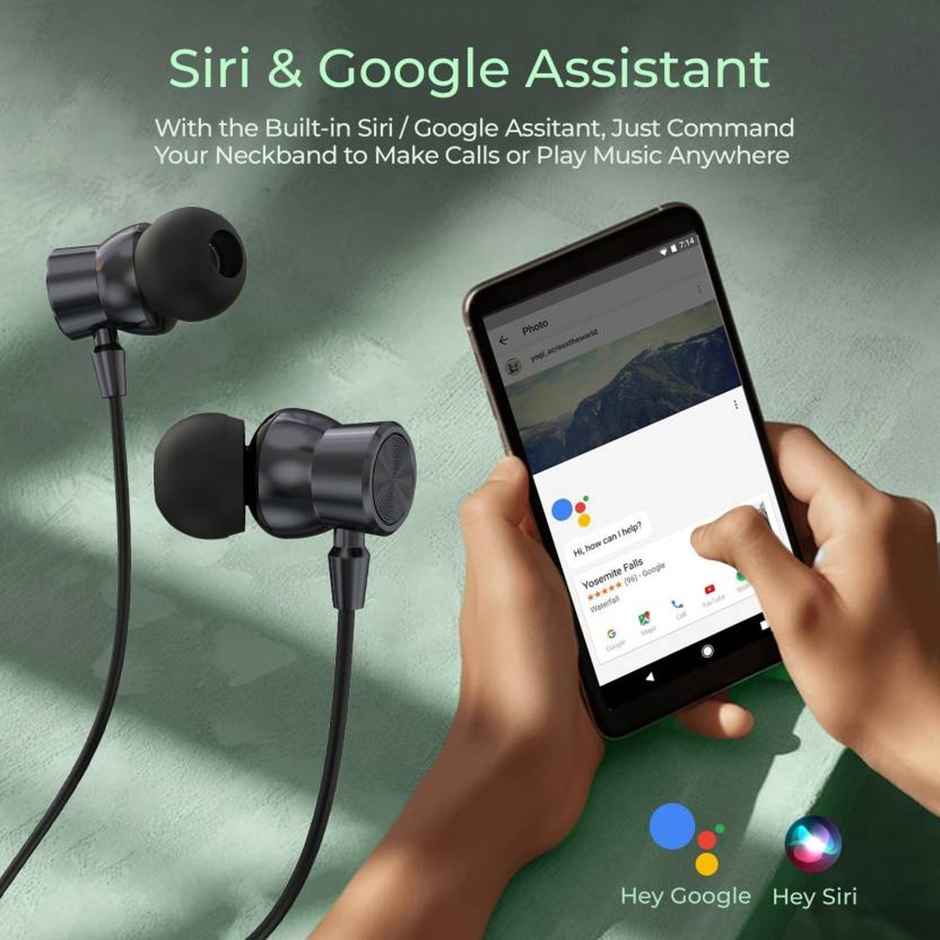 Aroma NB119 Trend -100 Hours Playback |Wireless Bluetooth Neckband | ENC | Black