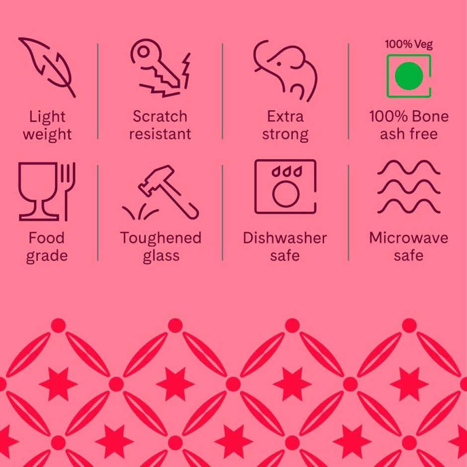 Larah By Borosil Mimosa Opalware Mug Tea/Coffee Mugs, 100Ml Each,Microwave & Dishwasher Safe