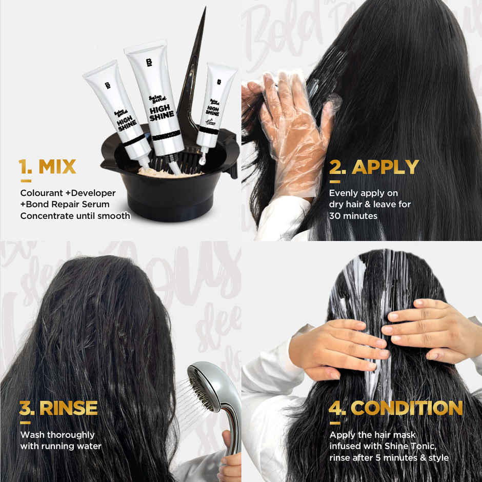 Bblunt Salon Secret High Shine Conditioning Hair Colour | Natural Black