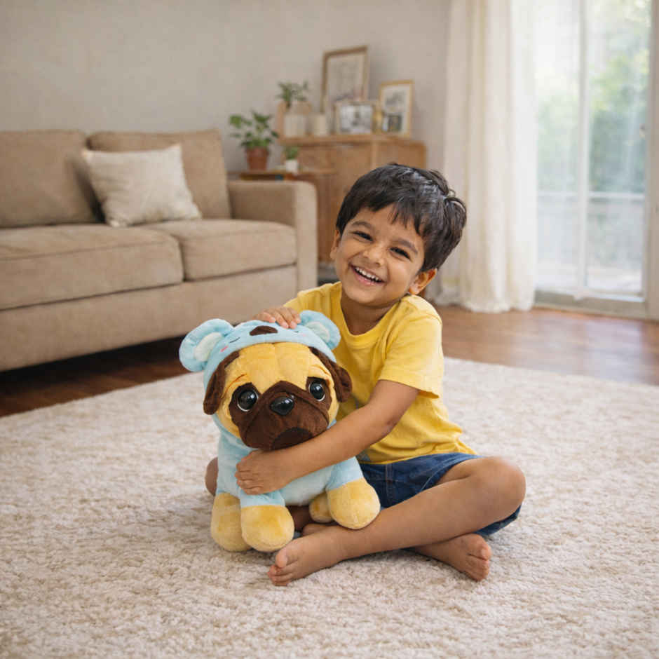 ZooWee Cute Blue Pug with Koala Hoodie Plush 30 cm