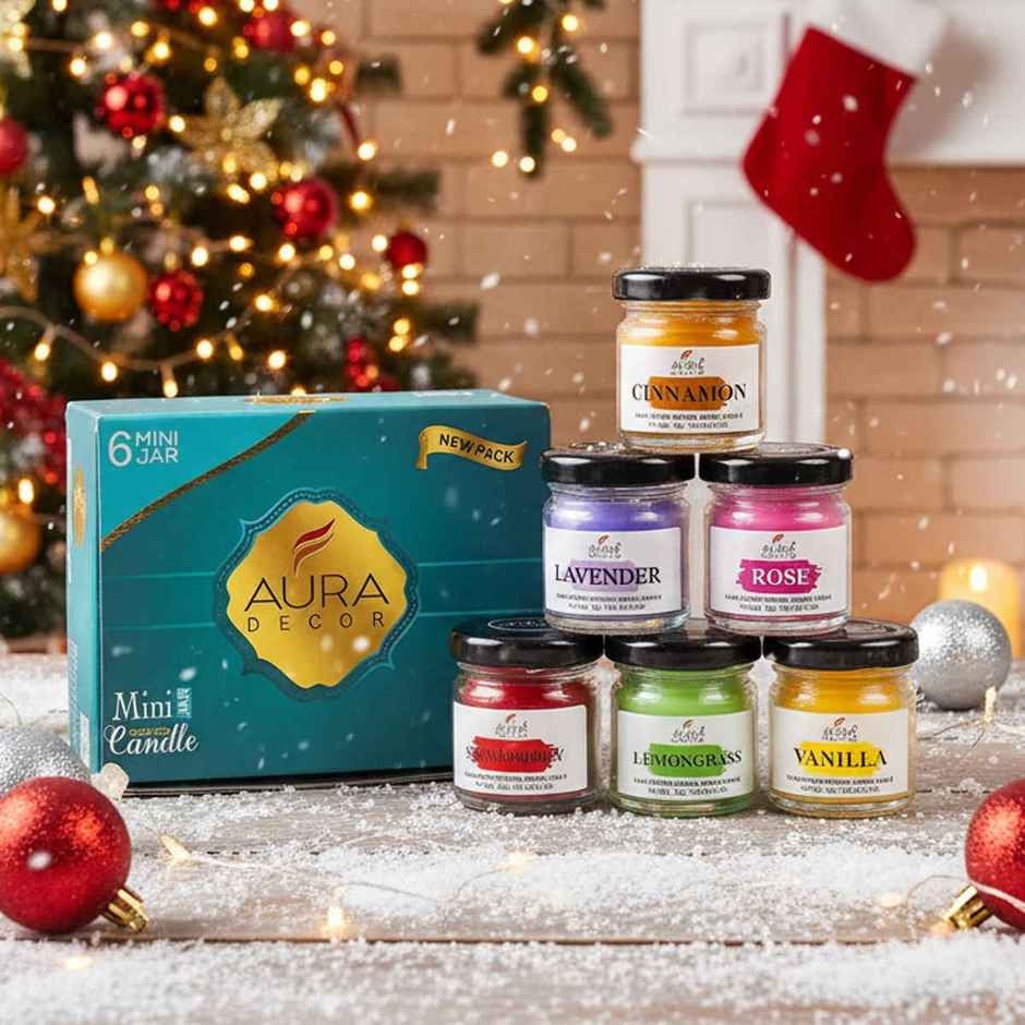 Scented Jar Candle Set | Pack of 6 | Auradecor