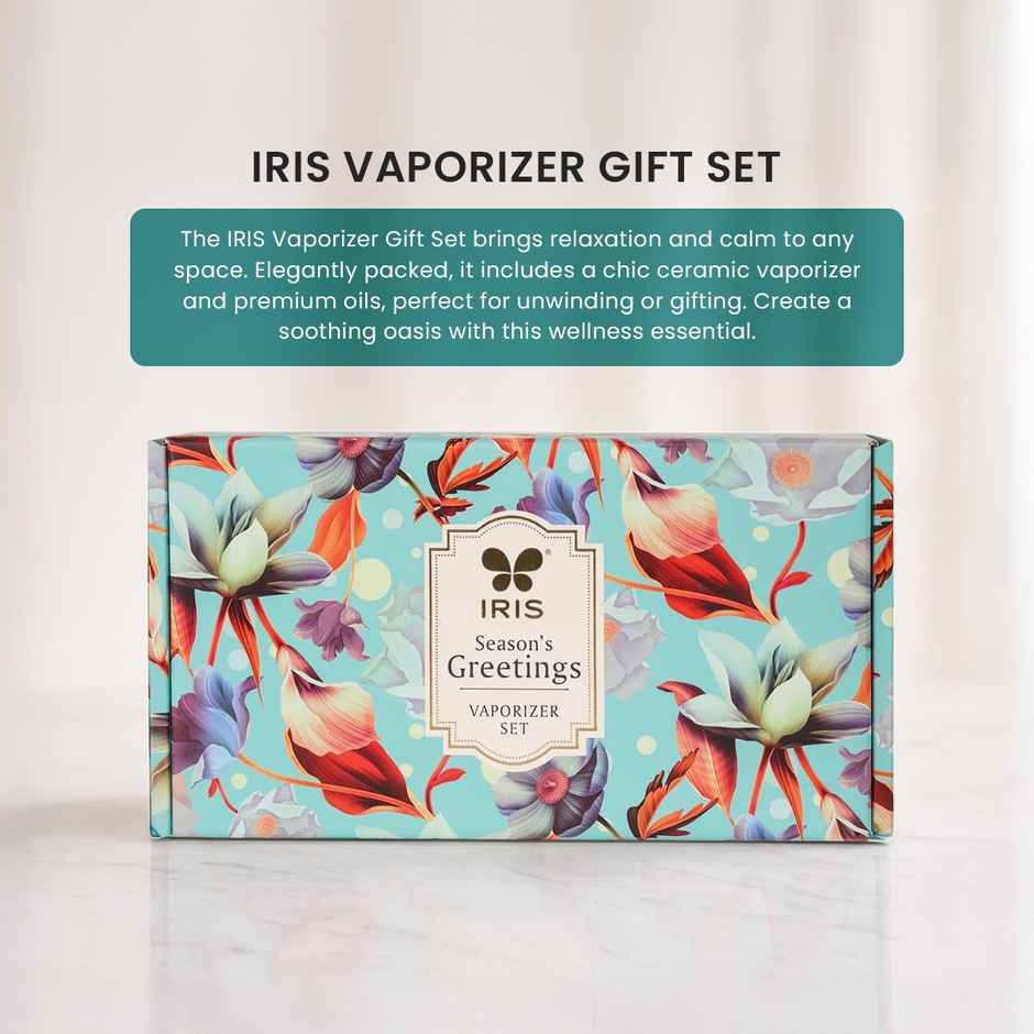 IRIS Fragrance Vaporizer Giftpack With 6 Assorted Oils And Tealights