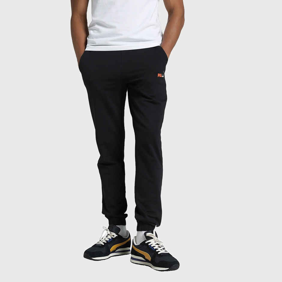 Puma Men's ESS Logo Graphic Pants | Black | L