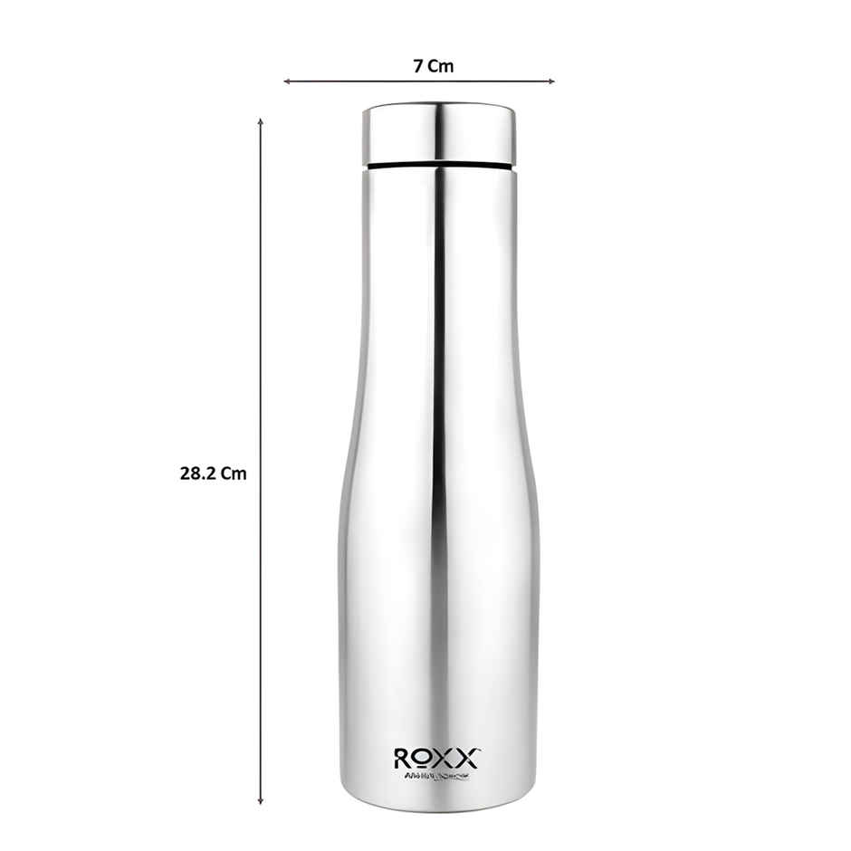 Roxx Strom Stainless Steel Classic Steel Bottle | Silver | 1 L
