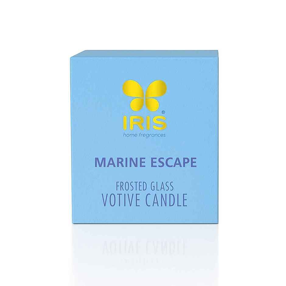 Frosted Shot Glass Scented Votive Candle | Marine Escape | 8 Hours Burn Time | Home Decor | IRIS
