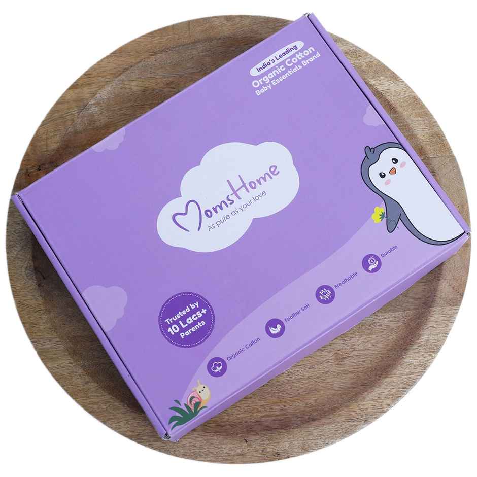Moms Home Organic Cotton Muslin Gift Combo Set For Newborn Baby | Pack Of 6 | Mix Desgin