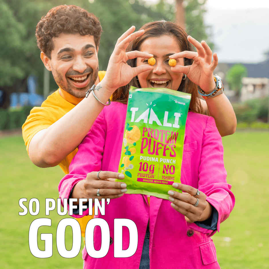 Taali Roasted Protein Puffs | Pudina Punch | Protein Rich , No Maida | Cheeseballs Combo