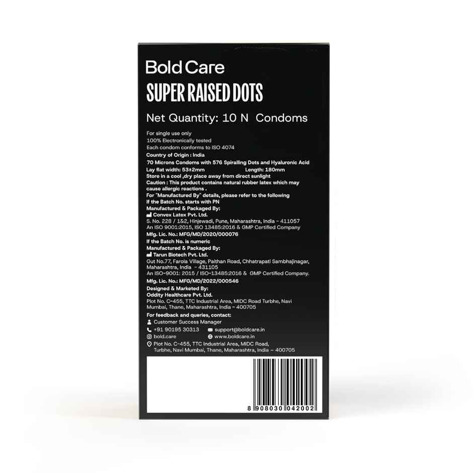 Bold Care Super Dots Spiral Texture Condoms with Smooth Moisture Gel