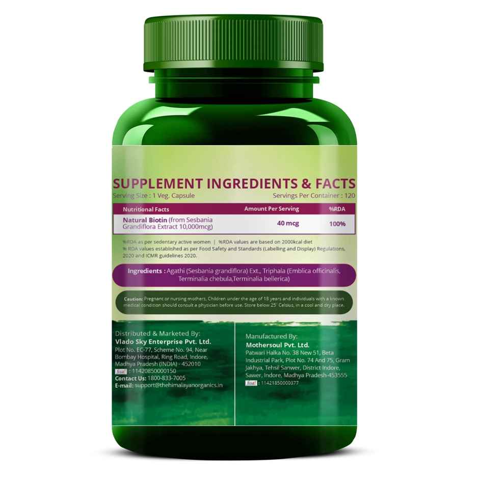 Himalayan Organics Plant Based Biotin 120 VEG Capsules