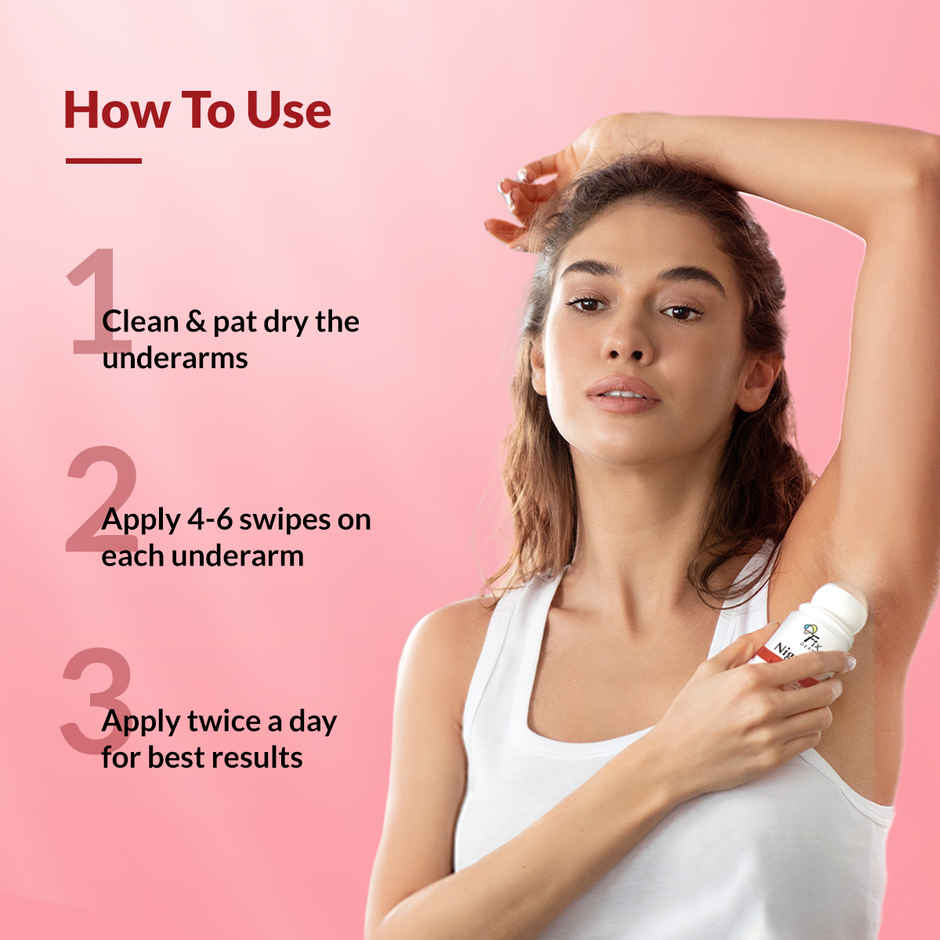 Fixderma 6% AHA Nigrifix Underarm Velvet Musk Roll On, Exfoliates & Brightens Skin