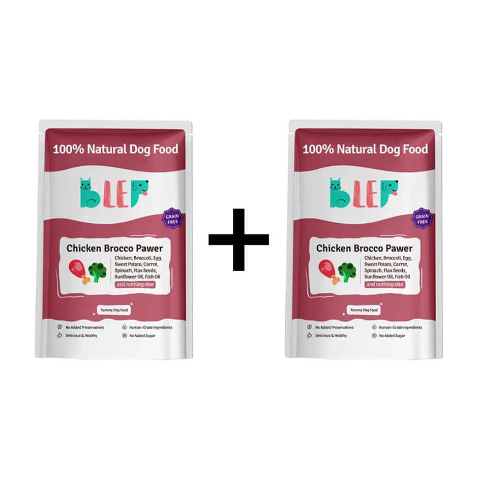 BLEP 100% Natural Dog Food | Chicken Broccoli | 7 Packs | Zero Preservatives Combo