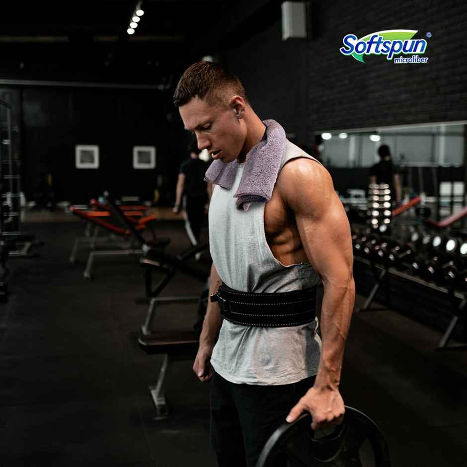 Softspun Microfiber Yoga, Gym & Sports Towel | Small, 380 GSM, 40x60cm, 1pc, Grey