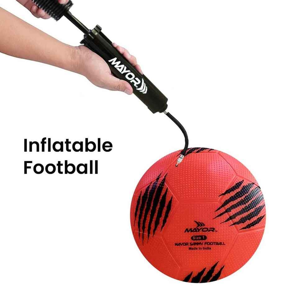 Mayor Sammy Soft Rubber Kids Football For Age Group Below 4 Years - Size- 1 (Pack Of 1, Red)