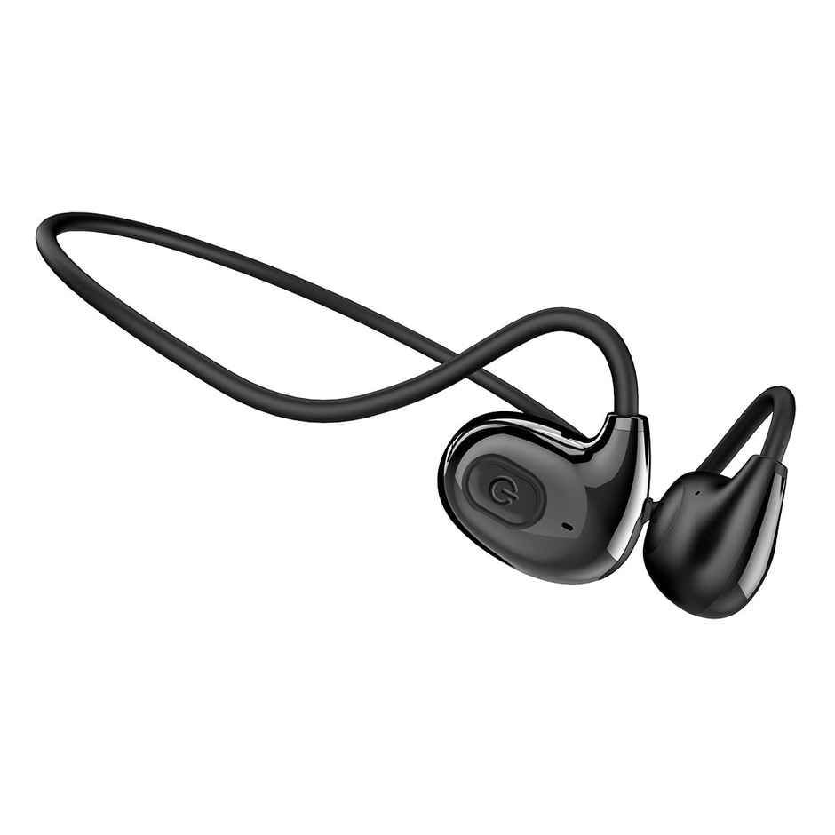 pTron Tangent Play Open-Ear Bt Neckband With Mic 14H Playtime Touch Control Type-C Ipx5 - Black