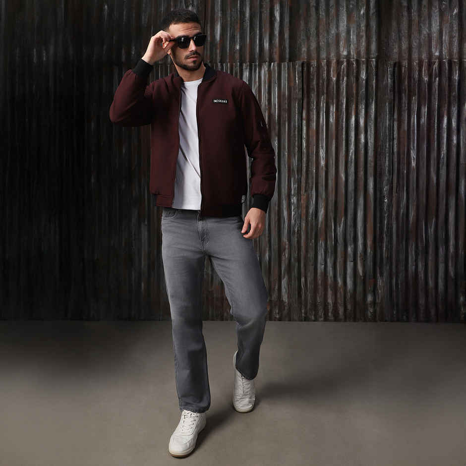 High Star Men's Lightweight Bomber Jacket | Maroon - L