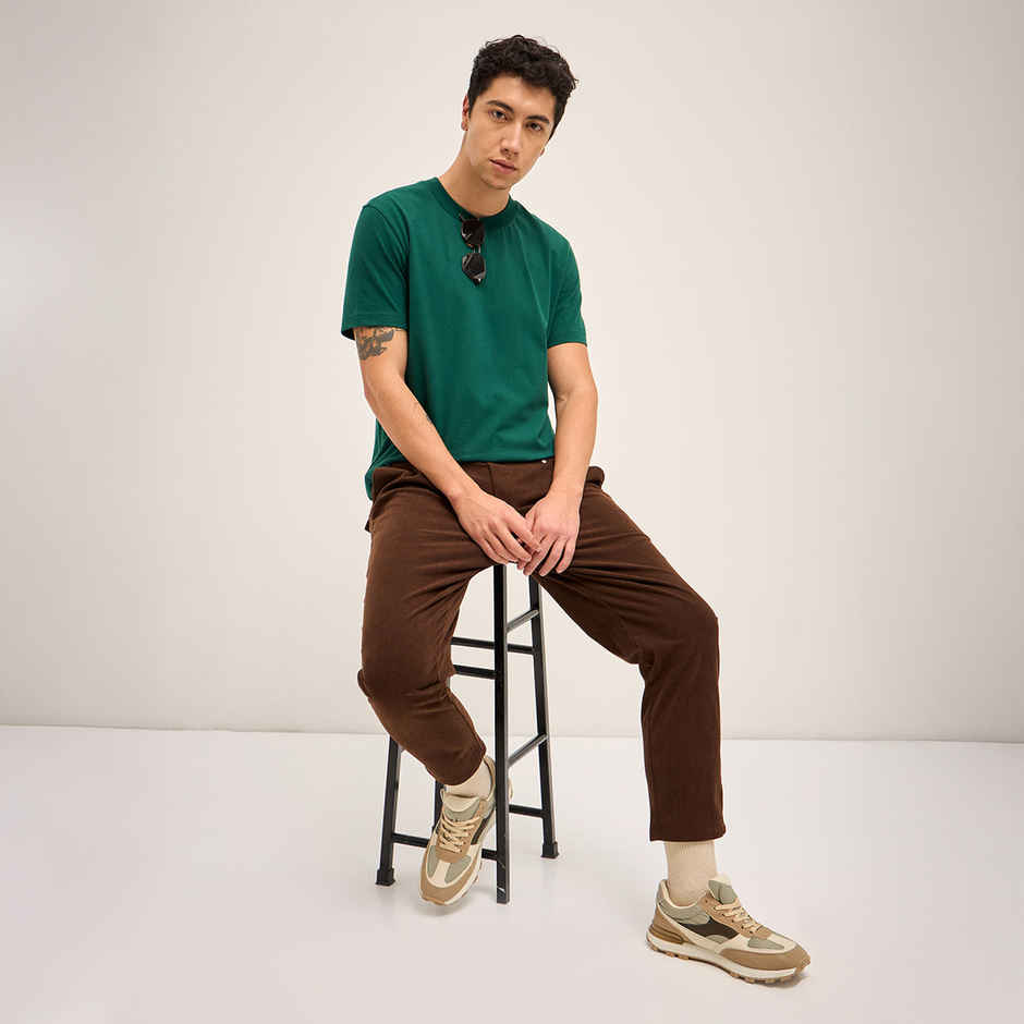 The Bear House Men Relax Fit Solid T-shirt - Grelaro | Bottle Green | XXL