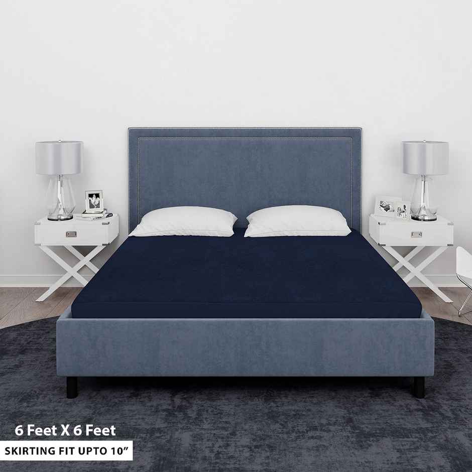 Sassoon Double Size Bed Mattress Protector | 6 x 6 Feet | Blue
