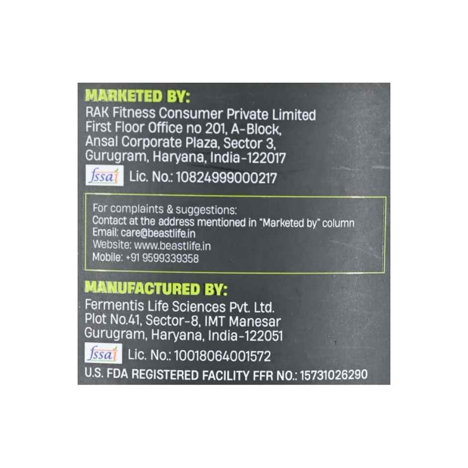 BEASTLIFE Whey Protein Powder With Ultrasorb Tech,Isorich Blend,24G Protein,5.5G Bcaa (Rich Double Chocolate)