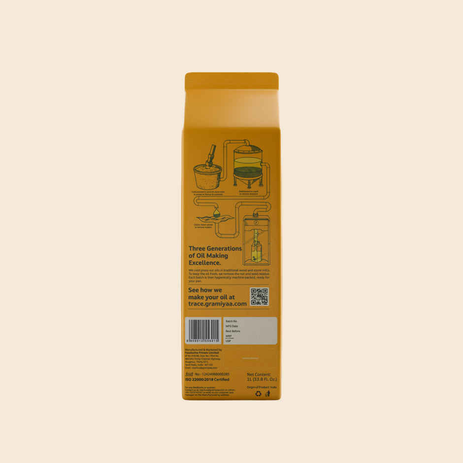 Gramiyaa Groundnut (Peanut) Cold Pressed Oil | Healthy Cooking Oil