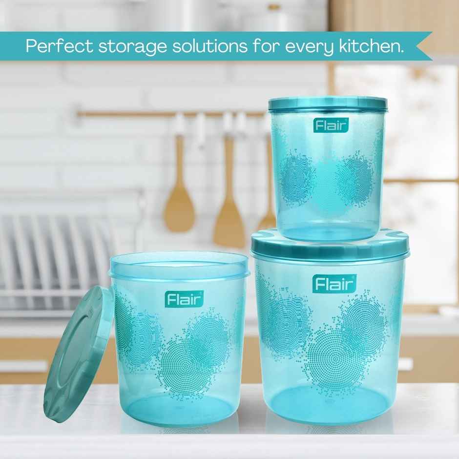 Flair Kitchen Mate Classic Containers Set-3 | 4700/7000/10000 ml | Blue