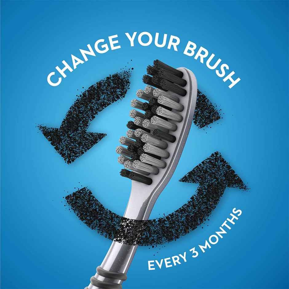 Oral B Cavity Defense Black Manual Toothbrush For Adults With Charcoal Extract- Medium Pack Of 4