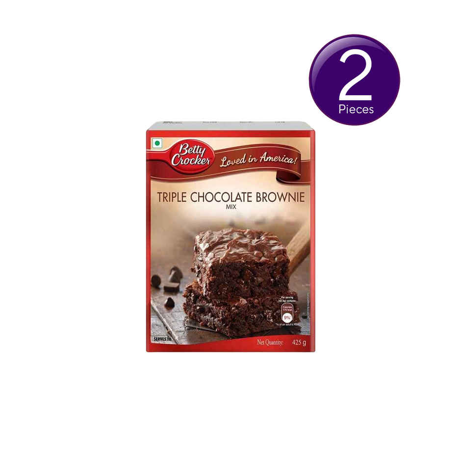Betty Crocker Triple Chocolate Brownie Instant Cake Mix Powder | Baking Essential| Combo