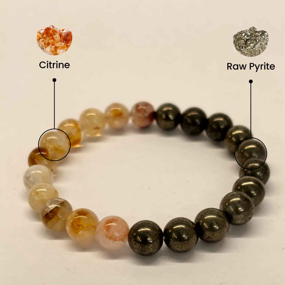 Dhan Varsha Bracelet | Citrine + Pyrite | Astroyogi